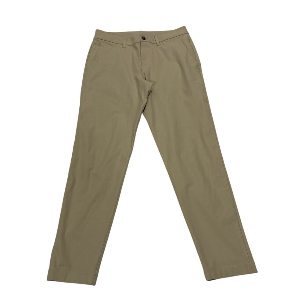 Lululemon Men’s ABC Slim Warpstreme Pants Tan Size 28 Chino Athleisure Casual